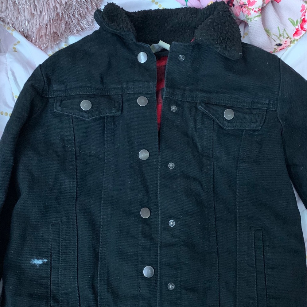 Black denim coat from “JCPenney”